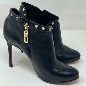 Women’s Schutz Black Studded  Leather Sole High‎ Heels Booties Sz 7B